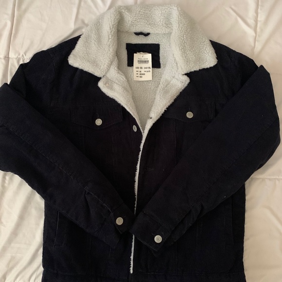 NWT Brandy Melville Corduroy Sherpa Jacket - Picture 1 of 2